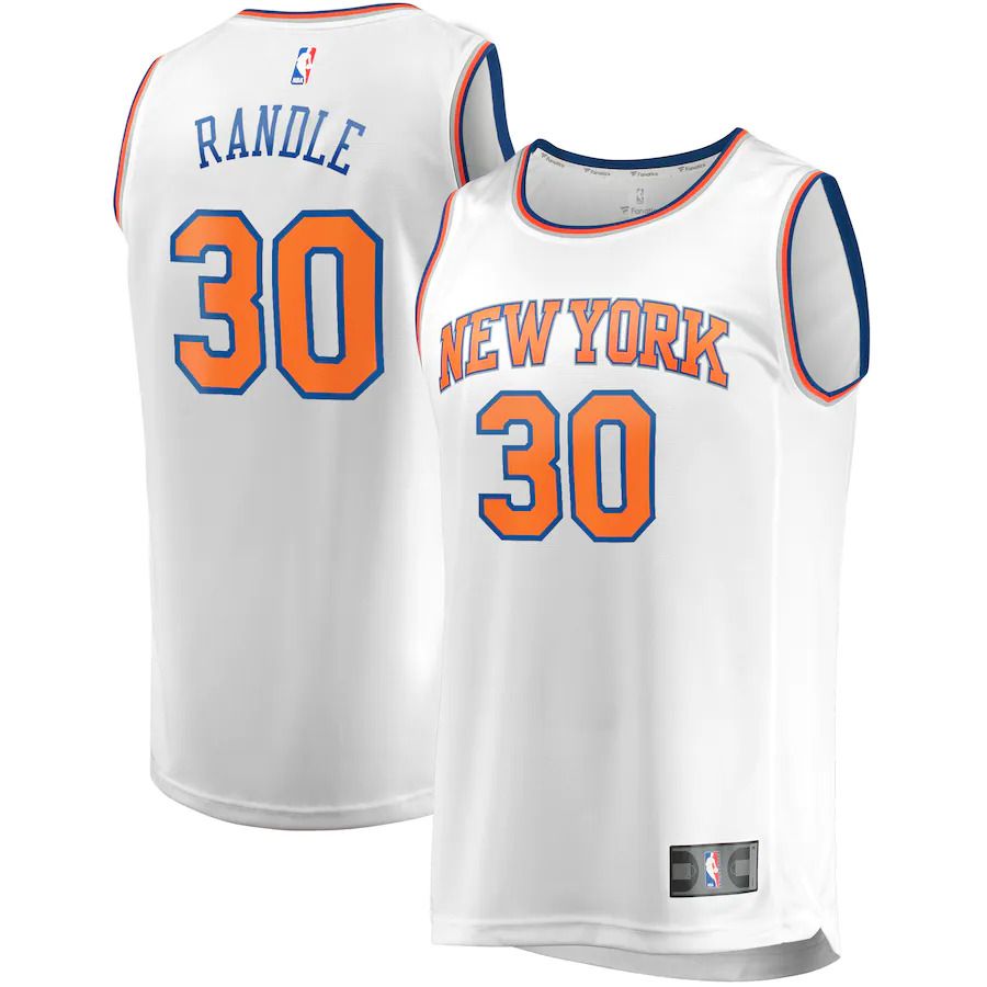 Men New York Knicks #30 Julius Randle Fanatics Branded White Fast Break Player Replica NBA Jersey